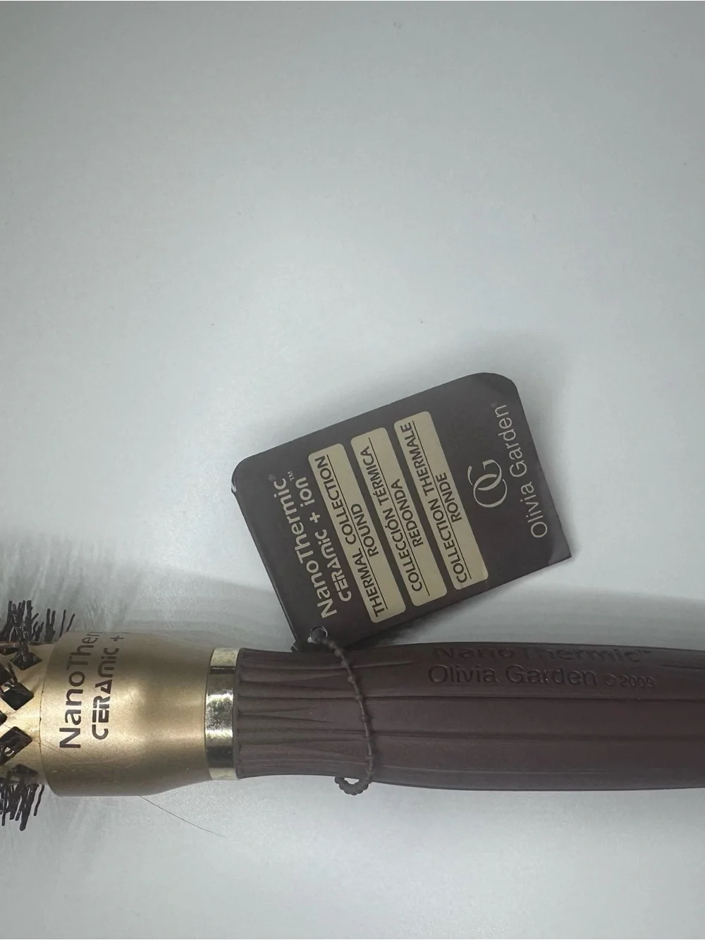 Nanothermic Ceramic Round Hair Brush - Brown/Gold